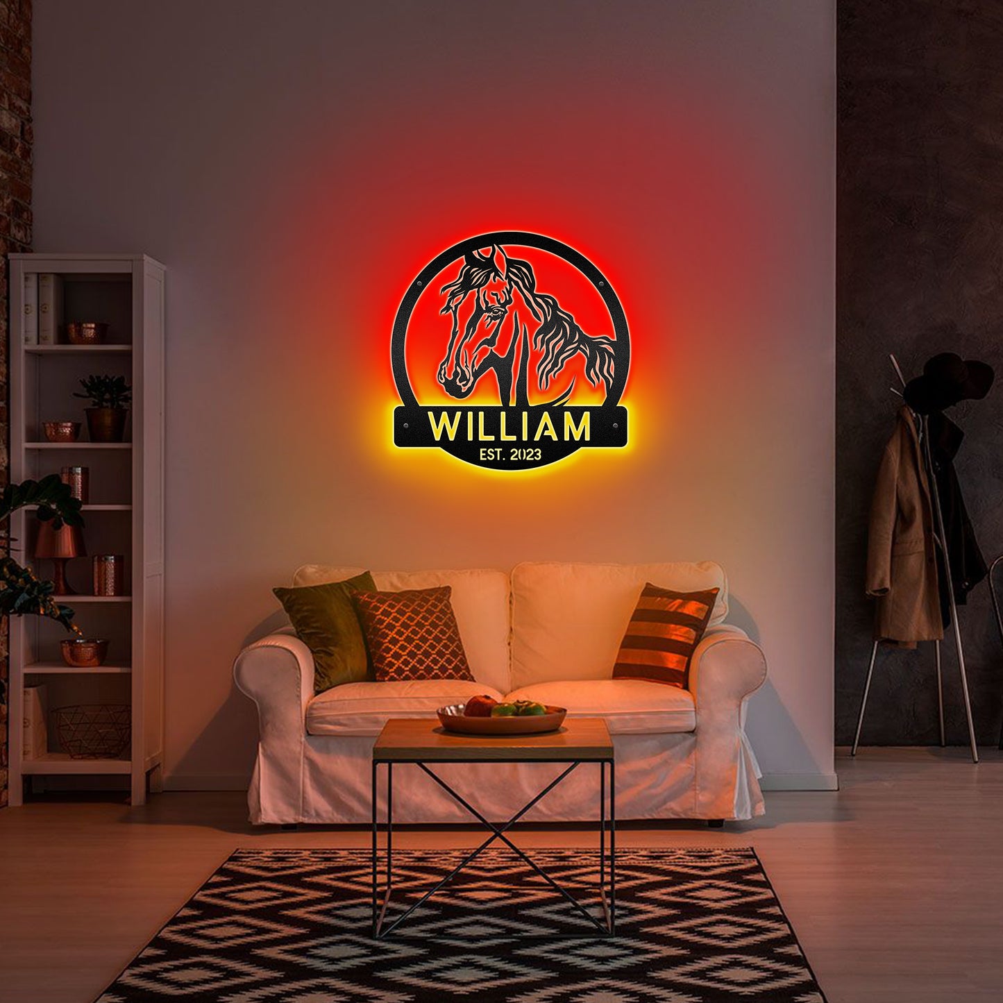 Horse Head - Farm Animals Farmhouse Decoration - LED Light Personalized Cut Metal Sign