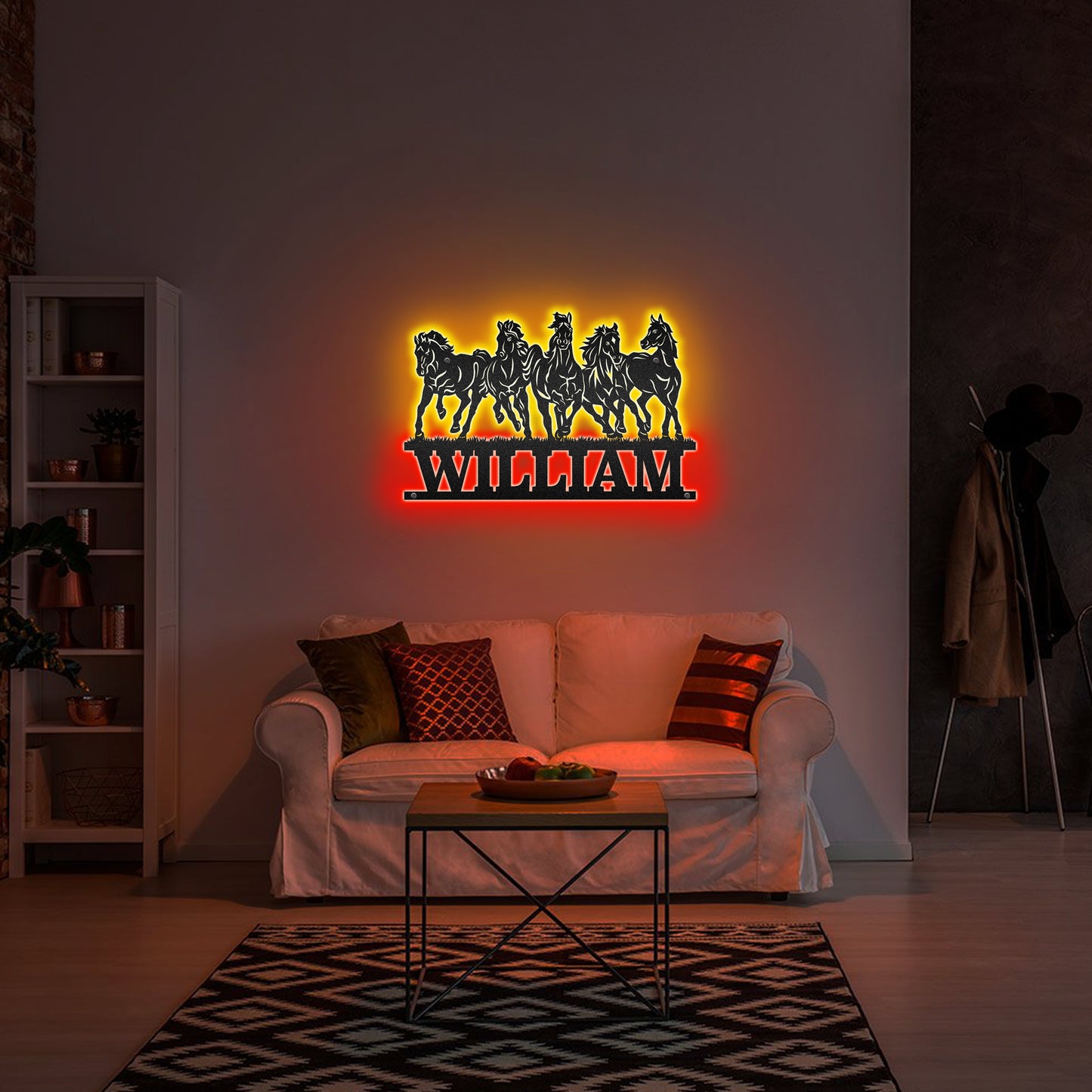 Horse Racing - Farmhouse Home Decoration - LED Light Personalized Cut Metal Sign