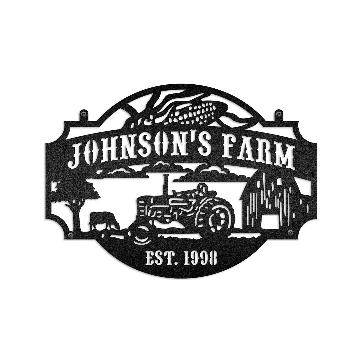 Tractor Farm Life - Farmhouse Decoration - LED Light Personalized Cut Metal Sign