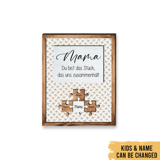 Mom Is The Best Piece - Mother's Day Farmhouse Decoration - Personalized 2-Layer Wooden Art