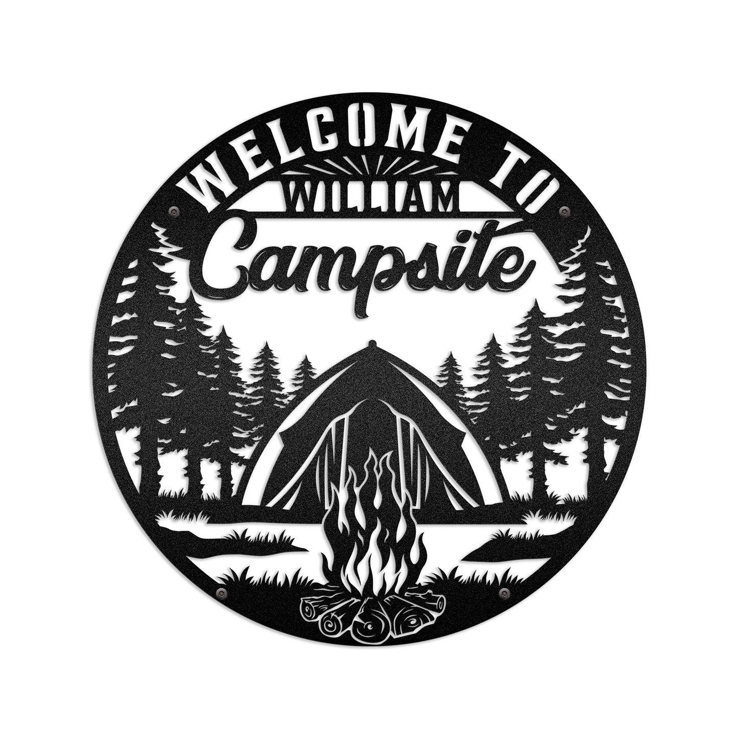 Campsite Lovers - Camping Home Decoration - LED Light Personalized Cut Metal Sign