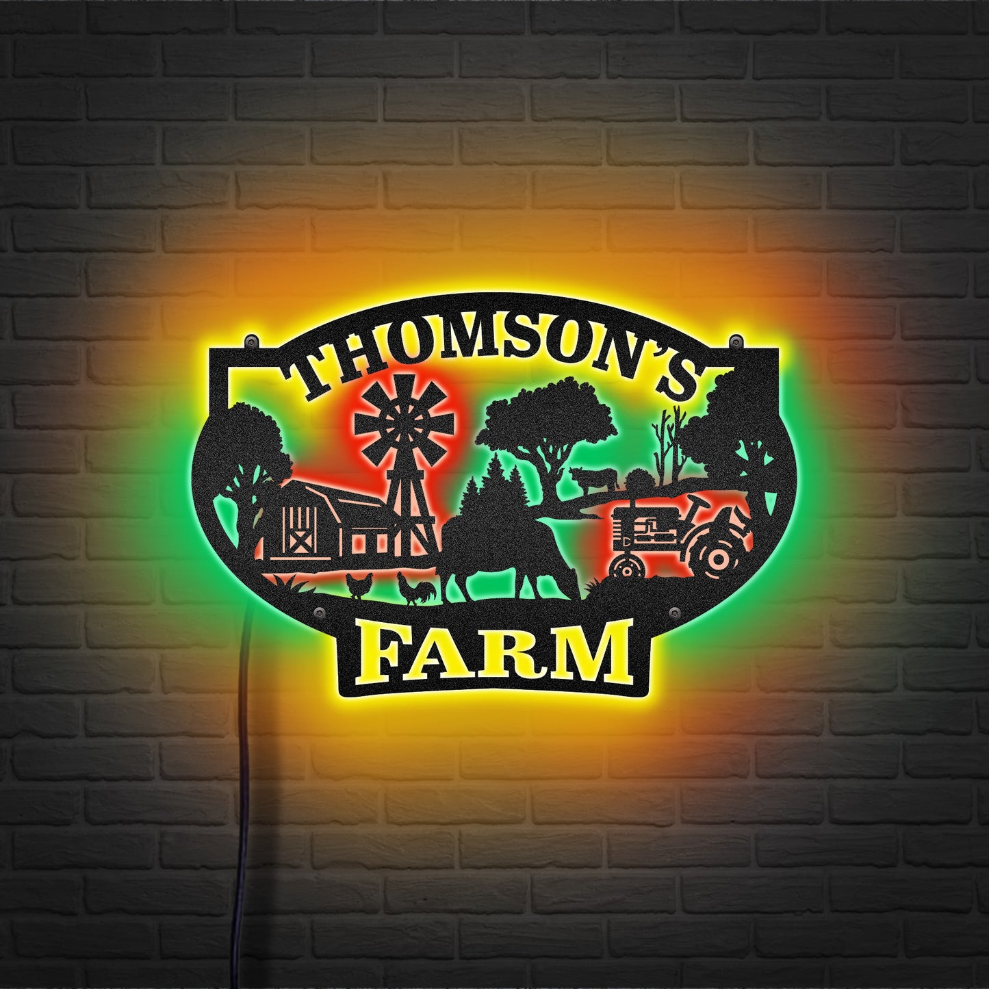 Better Farm Life - Farmhouse Decoration - LED Light Personalized Cut Metal Sign