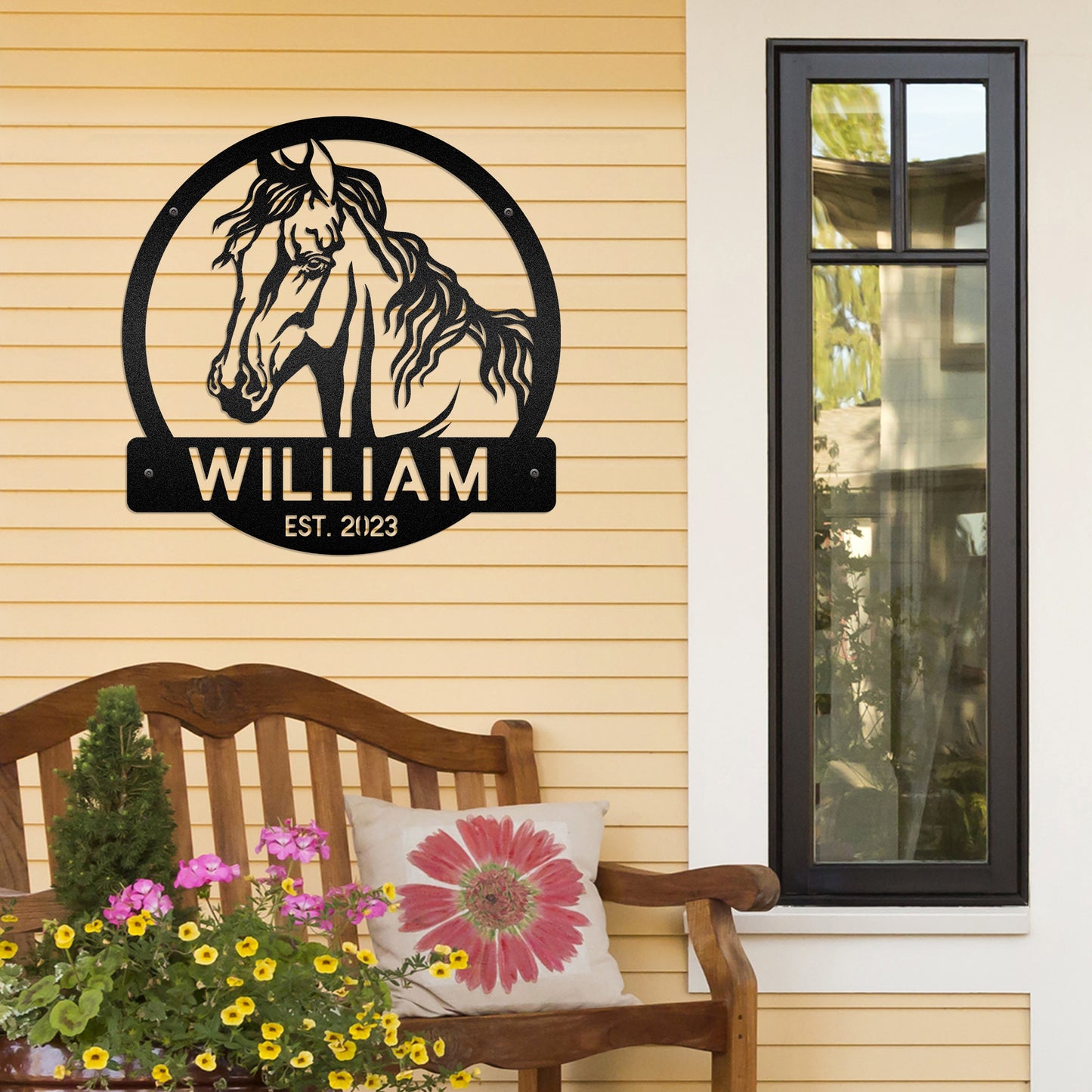 Horse Head - Farm Animals Farmhouse Decoration - LED Light Personalized Cut Metal Sign