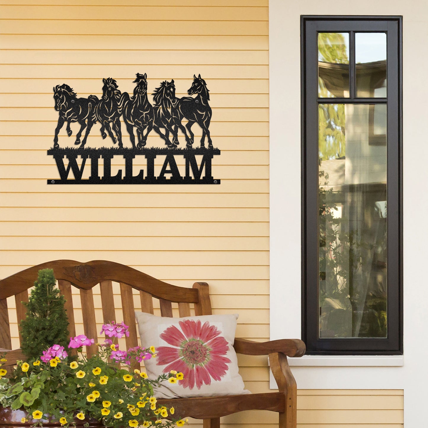 Horse Racing - Farmhouse Home Decoration - LED Light Personalized Cut Metal Sign