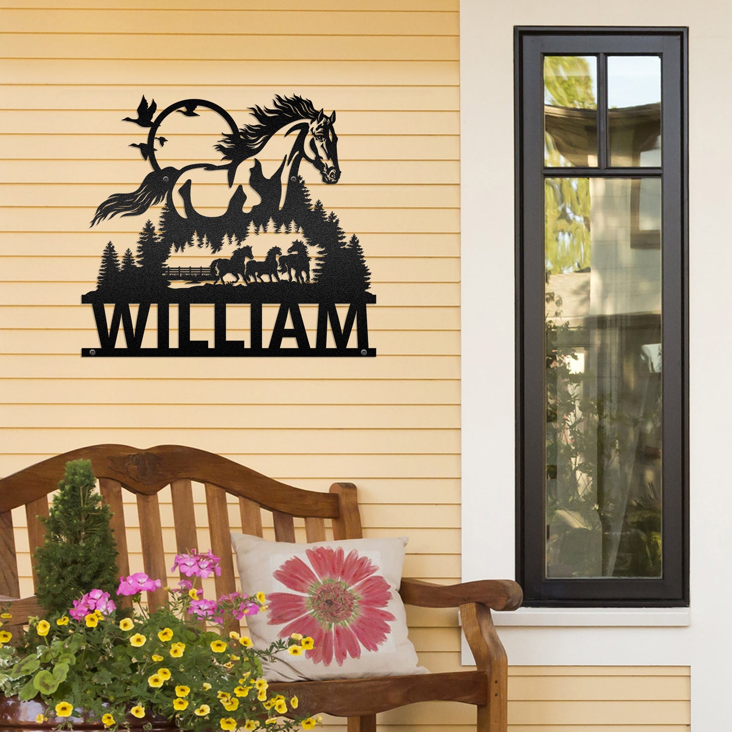 Horse Racing - Farmhouse Home Decoration - LED Light Personalized Cut Metal Sign