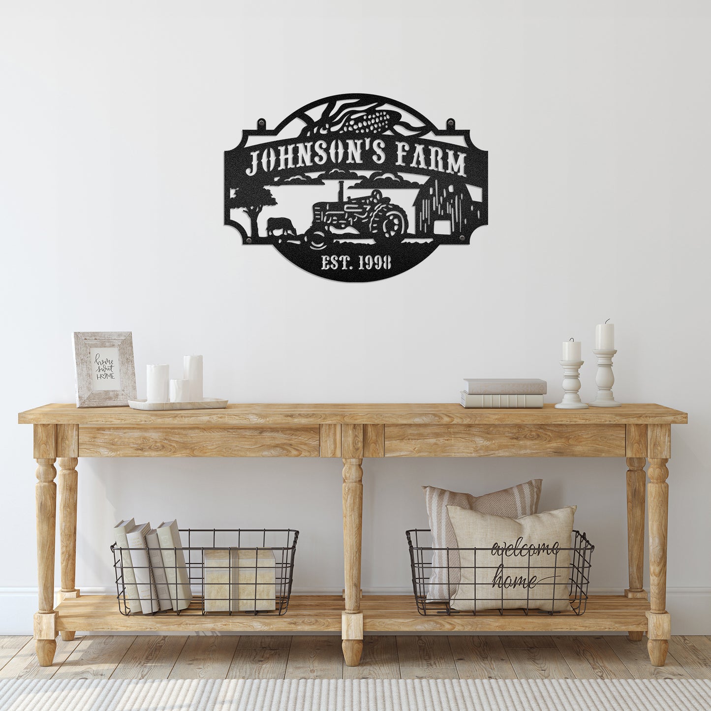 Tractor Farm Life - Farmhouse Decoration - LED Light Personalized Cut Metal Sign