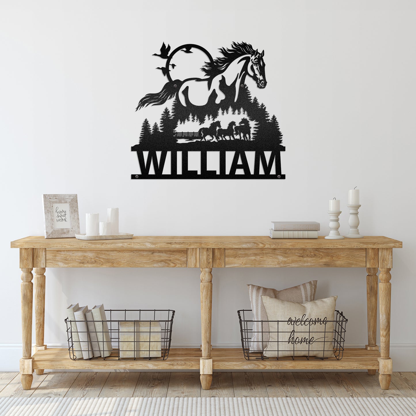 Horse Racing - Farmhouse Home Decoration - LED Light Personalized Cut Metal Sign