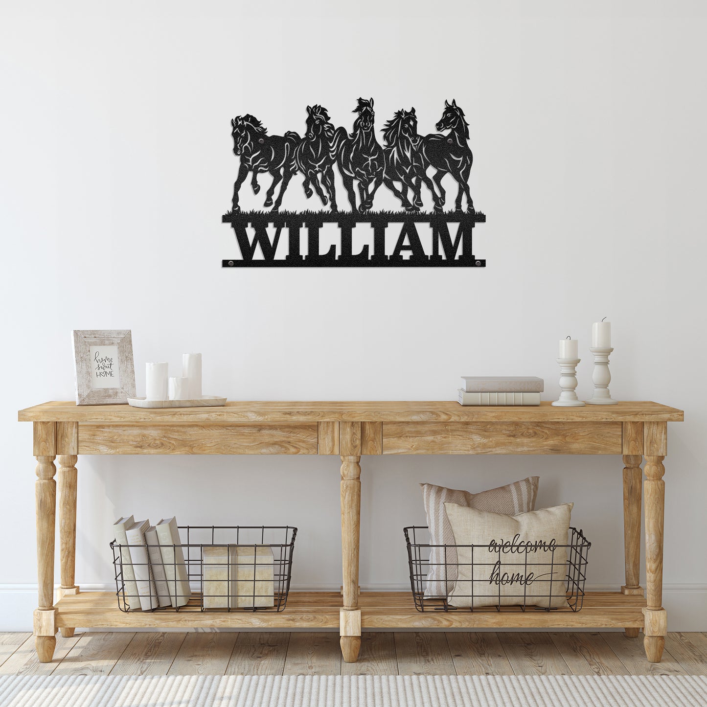 Horse Racing - Farmhouse Home Decoration - LED Light Personalized Cut Metal Sign