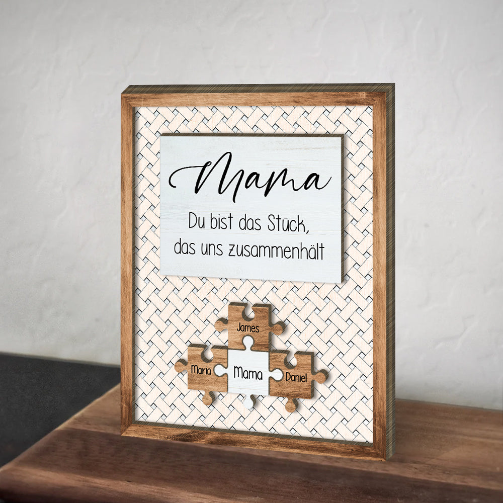 Mom Is The Best Piece - Mother's Day Farmhouse Decoration - Personalized 2-Layer Wooden Art