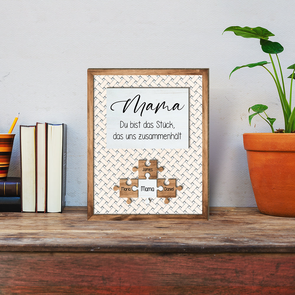 Mom Is The Best Piece - Mother's Day Farmhouse Decoration - Personalized 2-Layer Wooden Art