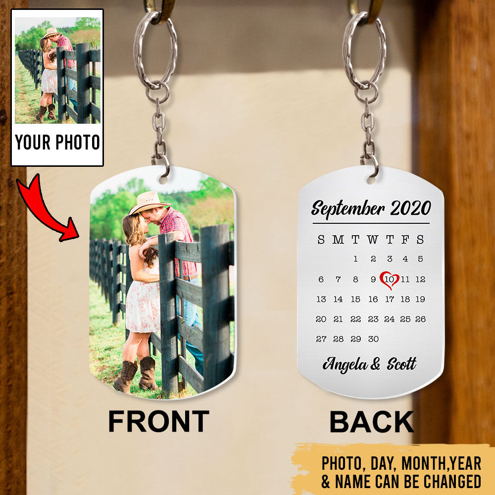 Anniversary Date - Country Farm Love Accessories - Personalized Aluminium Keychain