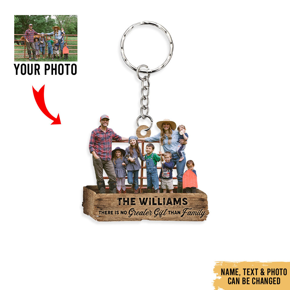 Photo Personalized Love Family - Farm Life Farmhouse Accessories - Personalized Acrylic Keychain