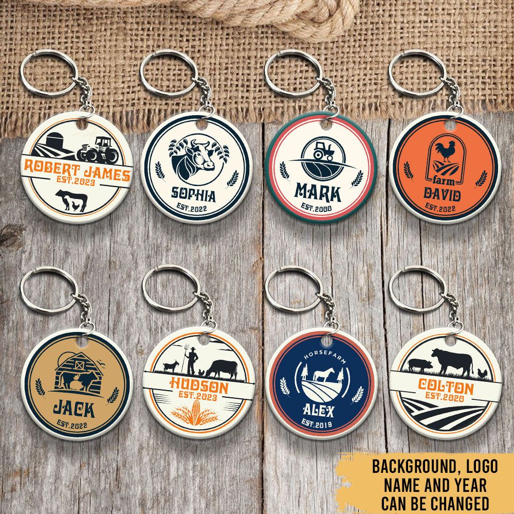 Personalized Farm Logo - Farm Life Accessories - Acrylic Keychain