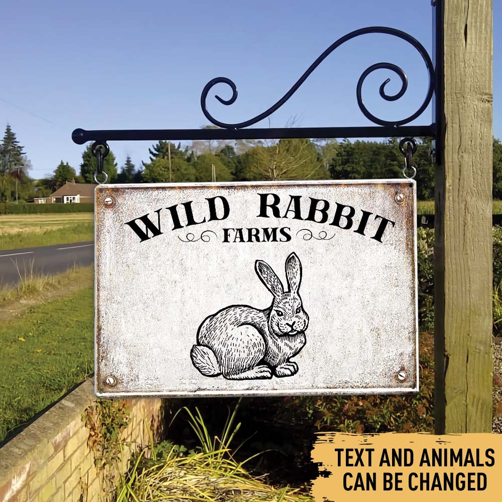 Farms Life Animals Vintage Sketch - Farmhouse Country Decoration - Personalized Rectangle Metal Sign