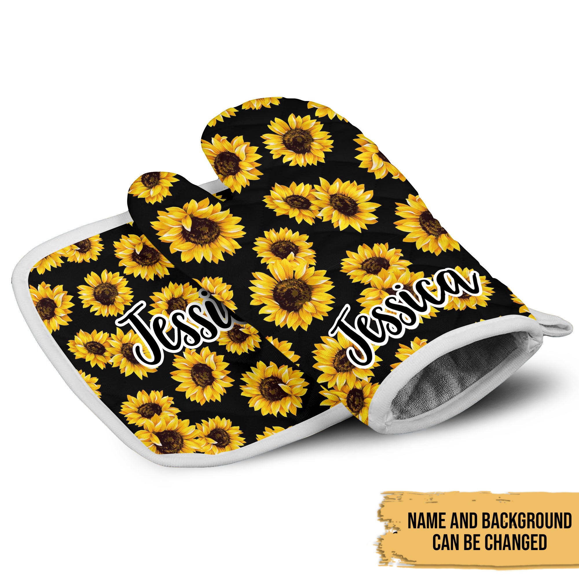 Sunflowers - Kitchen Accessories Set - Personalized Oven Mitt And