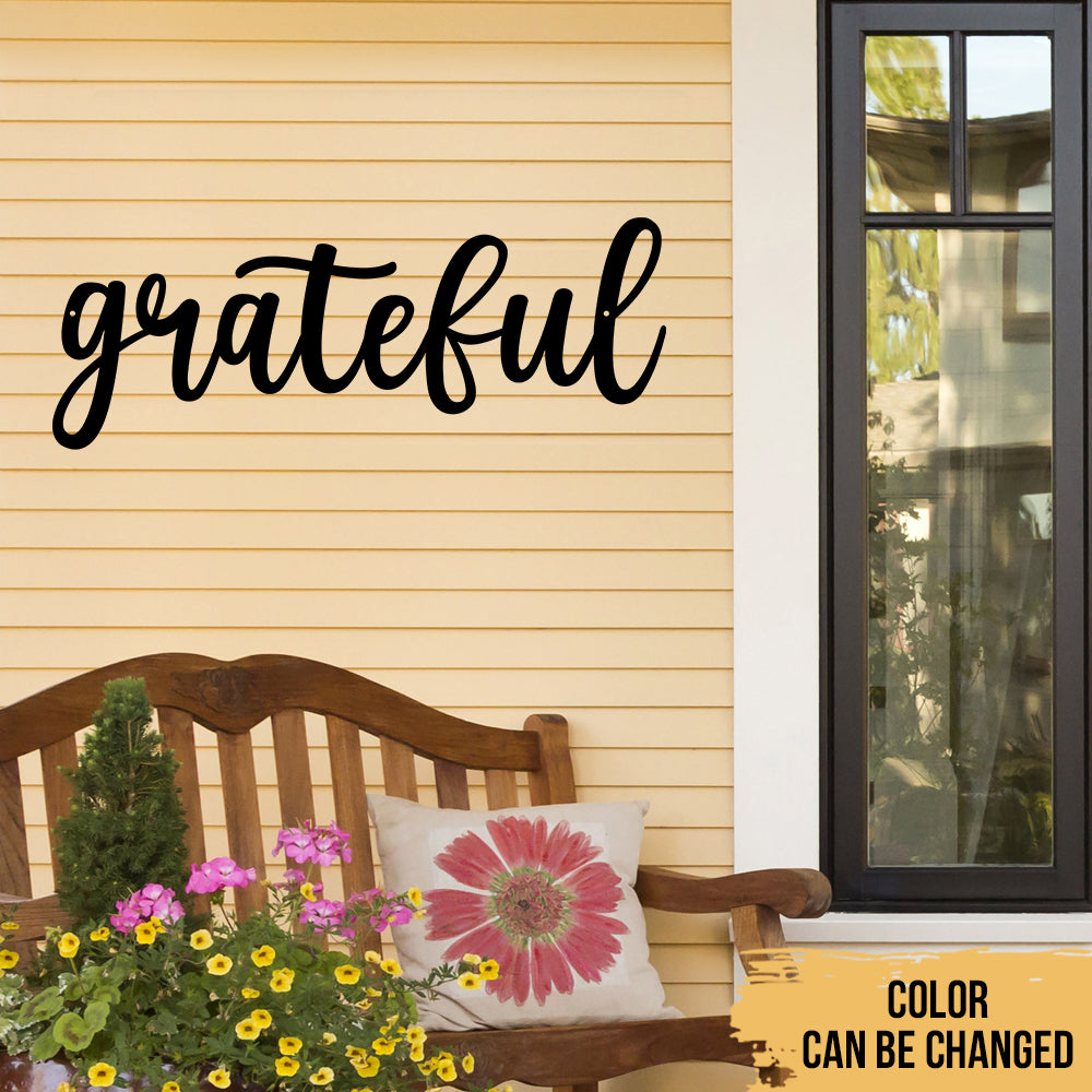 Grateful - Short Quotes Farm Life Wall Art Decor - Personalized Cut Metal Sign