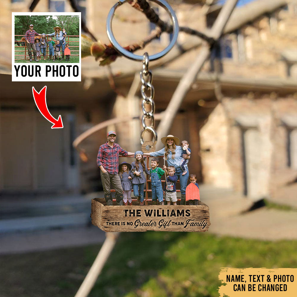 Photo Personalized Love Family - Farm Life Farmhouse Accessories - Personalized Acrylic Keychain