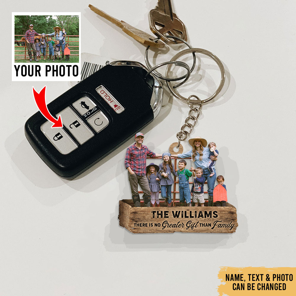 Photo Personalized Love Family - Farm Life Farmhouse Accessories - Personalized Acrylic Keychain