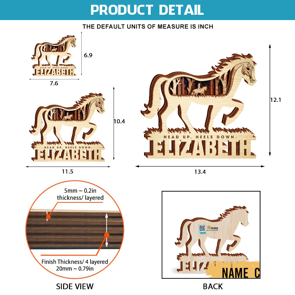 Horse Running - Animal Farmhouse Decoration - Personalized 4-Layer Wooden Art