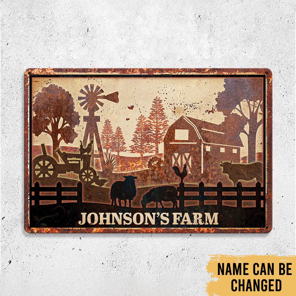 Sheep Farming - Farm Animal Farmhouse Decoration - Personalized Rectangle Metal Sign