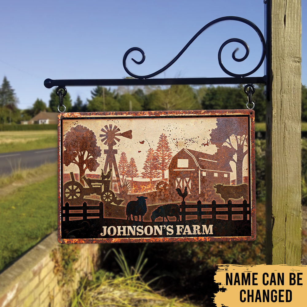 Sheep Farming - Farm Animal Farmhouse Decoration - Personalized Rectangle Metal Sign