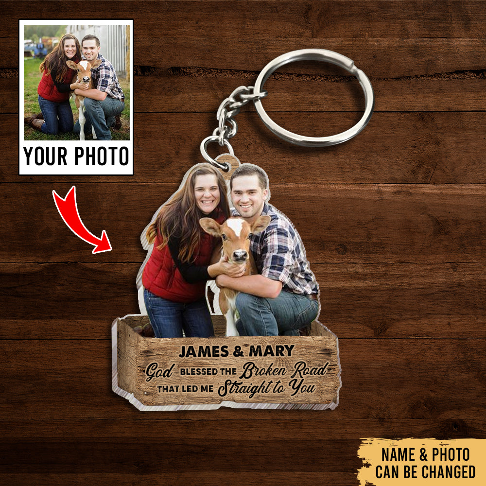 Gifts For Couple - Country Farm Love Accessories - Personalized Photo Acrylic Keychain