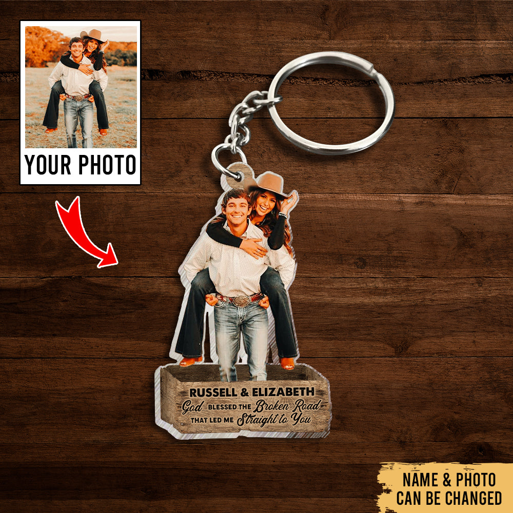 Gifts For Couple - Country Farm Love Accessories - Personalized Photo Acrylic Keychain