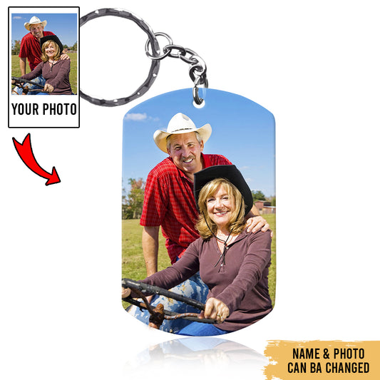 Awesome Farmer I Need You Here - Farm Love Accessories - Personalized Photo Aluminium Keychain