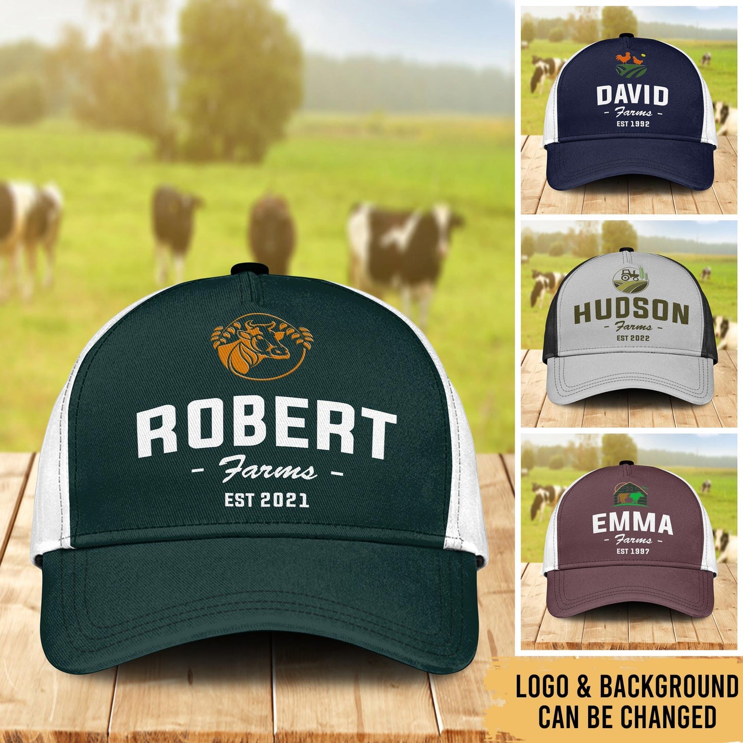 Farm Logo - Country Farm Life - Personalized Classic Cap - Heralus