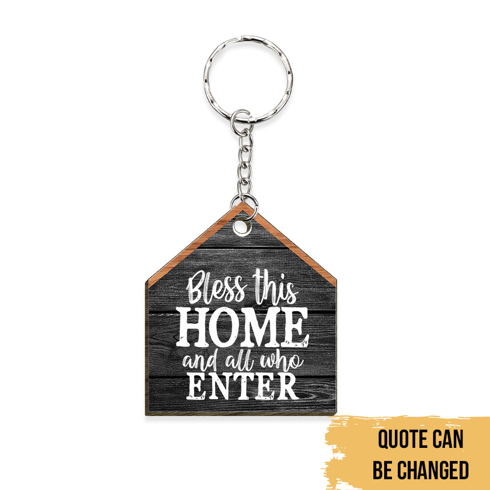 Family & Kitchen Farmhouse Quotes - Farm Life Accessories - Personalized 2-Sided Wooden Keychain