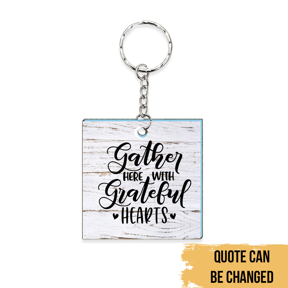 Family & Kitchen Farmhouse Quotes - Farm Life Accessories - Personalized 2-Sided Wooden Keychain